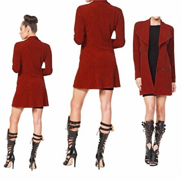 EVA VARRO Jackets & Blazers - NEW EVA VARRO barcelona long jacket in deep red size Small